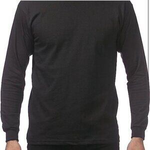 Pro Club Heavyweight Black Long Sleeve T-Shirt 3XL 100% Cotton Mens Crew Neck